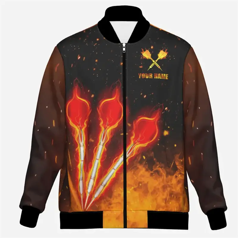 Fashion Darts 3D Printed Jacket Custom Name Team Name Personalization Bomber Jackets Trend Casual Streetwear Sweatshirt Coat