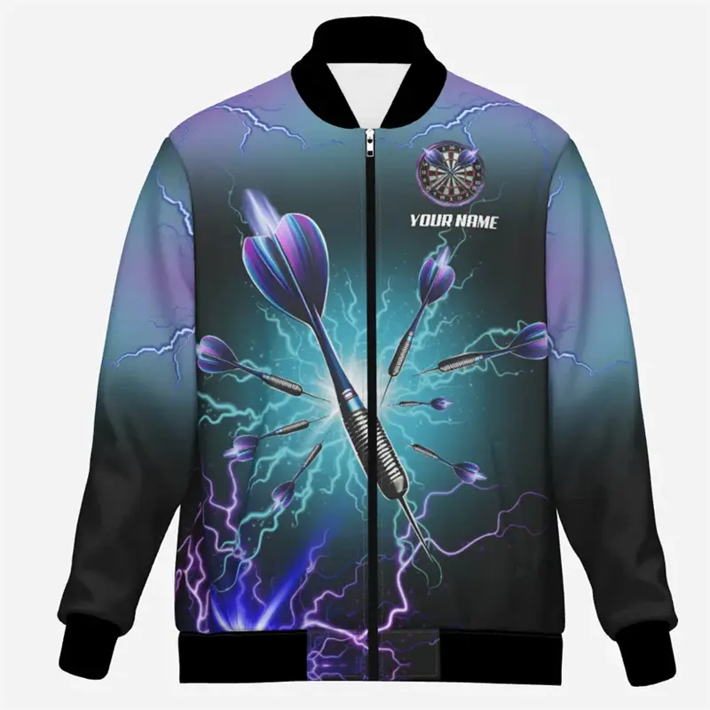 Fashion Darts 3D Printed Jacket Custom Name Team Name Personalization Bomber Jackets Trend Casual Streetwear Sweatshirt Coat