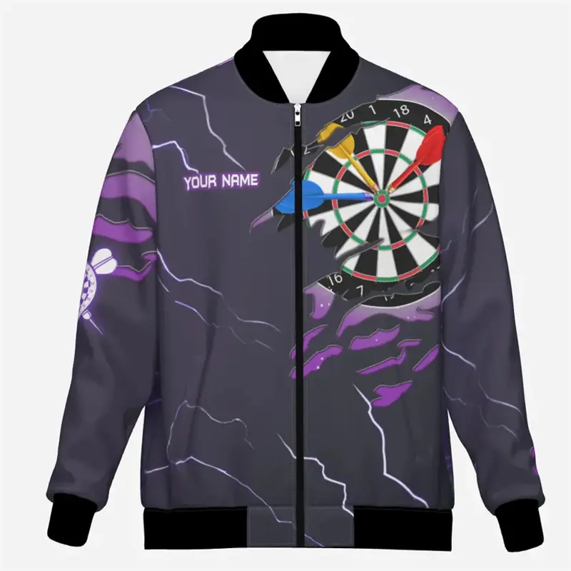 Fashion Darts 3D Printed Jacket Custom Name Team Name Personalization Bomber Jackets Trend Casual Streetwear Sweatshirt Coat