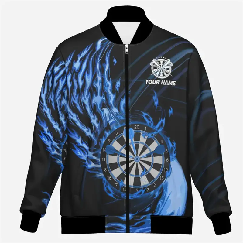 Fashion Darts Graphic Jackets Custom Name Team Name Personalization 3D Printed Jacket Trend Casual Oversized Sweatshirt Coat