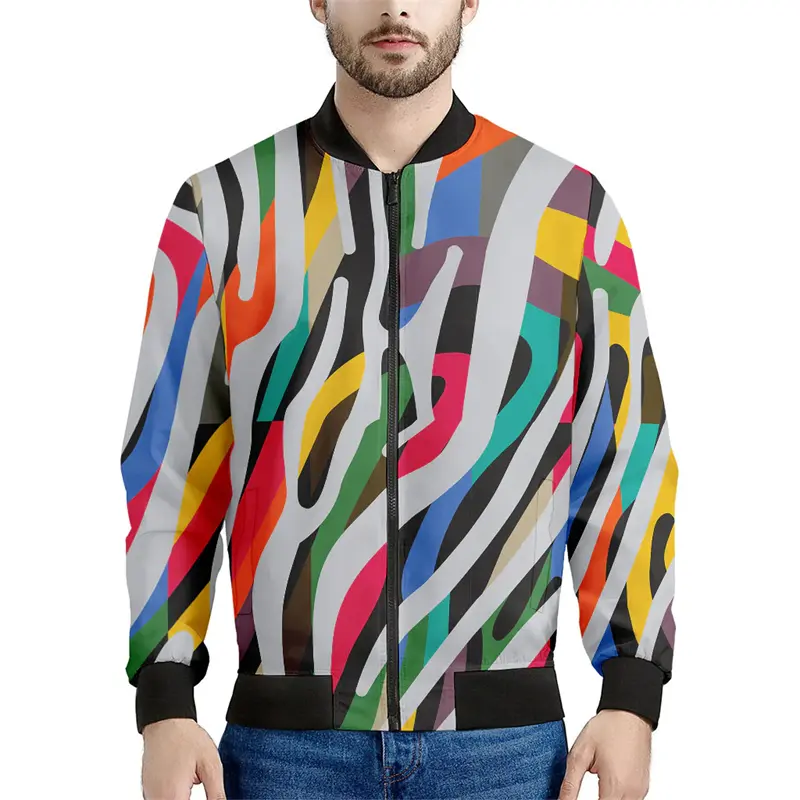 New 3D Zebra Printed Jackets For Men Fashion Personalization Spring Autumn Long Sleeve Jacket Funny Streetwear Oversized Coats