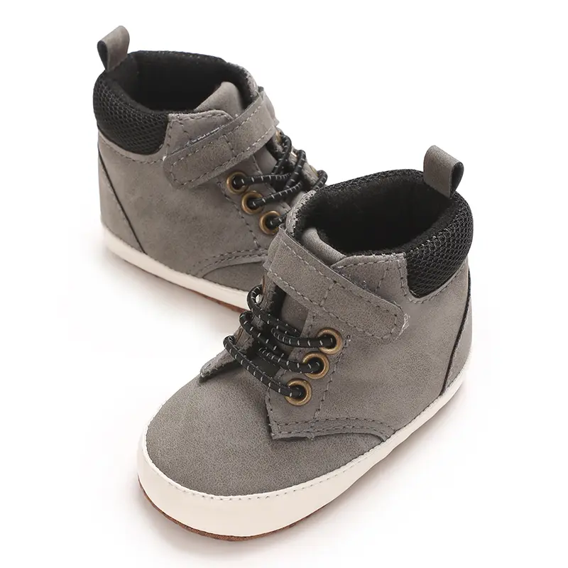 Baby Boys Girls High Top Sneakers Soft Soles Anti Skid Infant Ankle Shoes Toddler Prewalker First Walking Crib Shoes