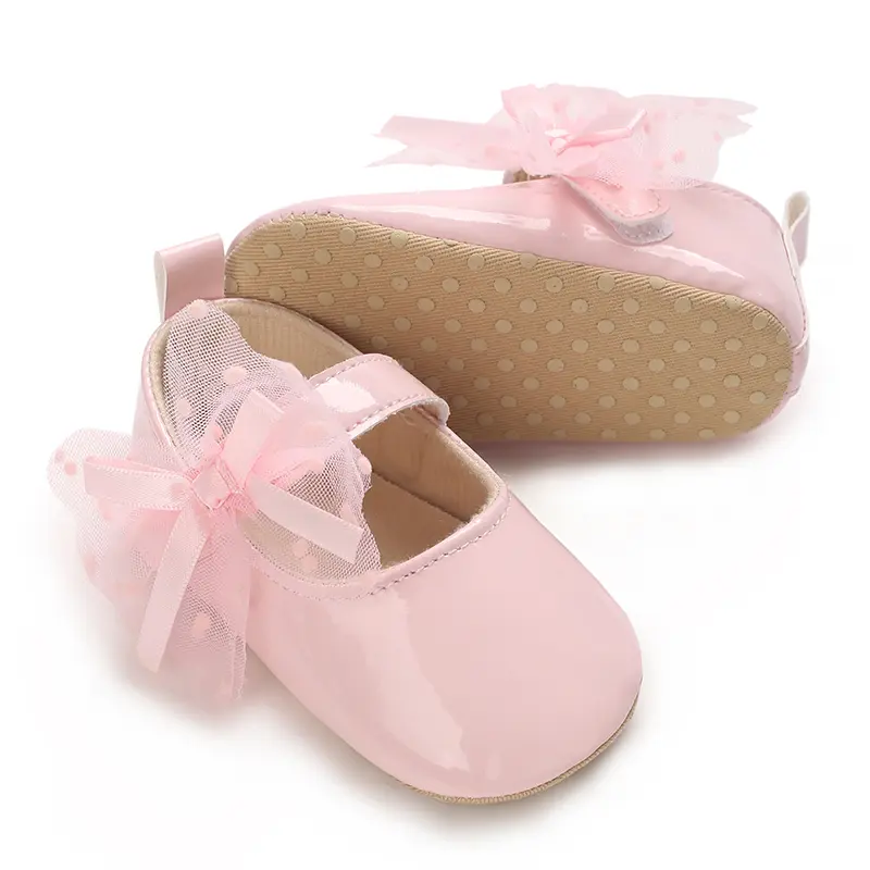 Charming Girls' Mary Jane Flats with Bow Accent - Soft Sole
