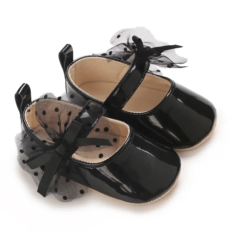 Charming Girls' Mary Jane Flats with Bow Accent - Soft Sole