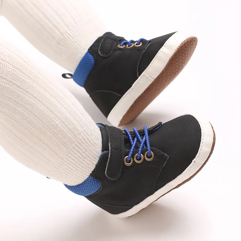 Baby Boys Girls High Top Sneakers Soft Soles Anti Skid Infant Ankle Shoes Toddler Prewalker First Walking Crib Shoes