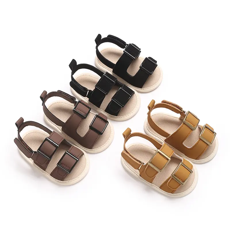 Fashion Baby PU Casual Sandals Infant Boy Girls Soft Rubber Soled and Non Slip Walking Shoes