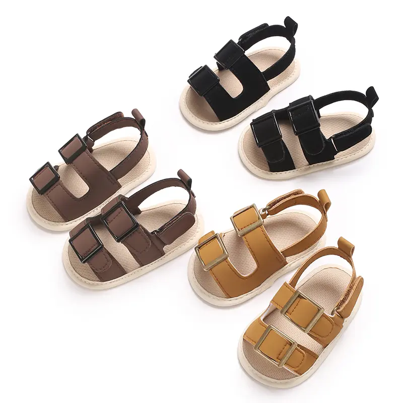 Fashion Baby PU Casual Sandals Infant Boy Girls Soft Rubber Soled and Non Slip Walking Shoes