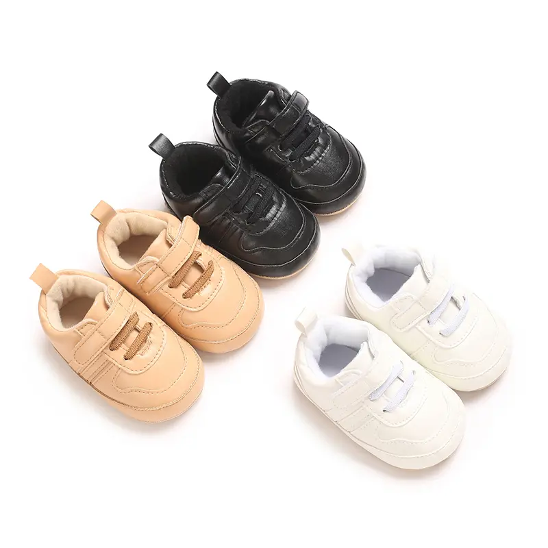 Baby Boys Girls First Walker Crib Newborn Shoes, Soft Rubber Sole Infant Sneakers Fashion  Non-Slip Toddler Dress Shoes