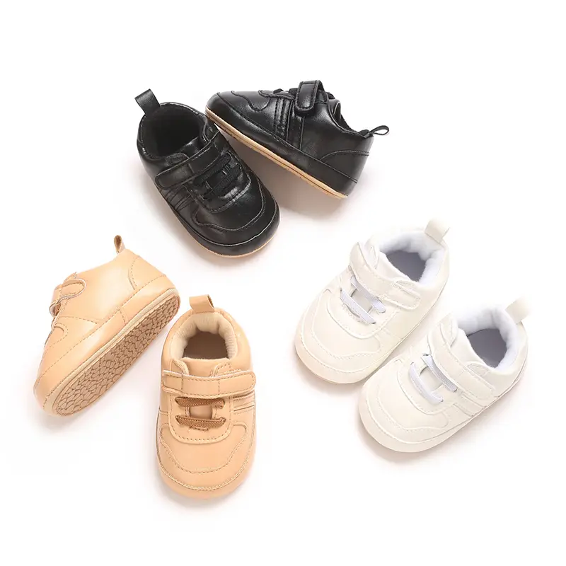 Baby Boys Girls First Walker Crib Newborn Shoes, Soft Rubber Sole Infant Sneakers Fashion  Non-Slip Toddler Dress Shoes