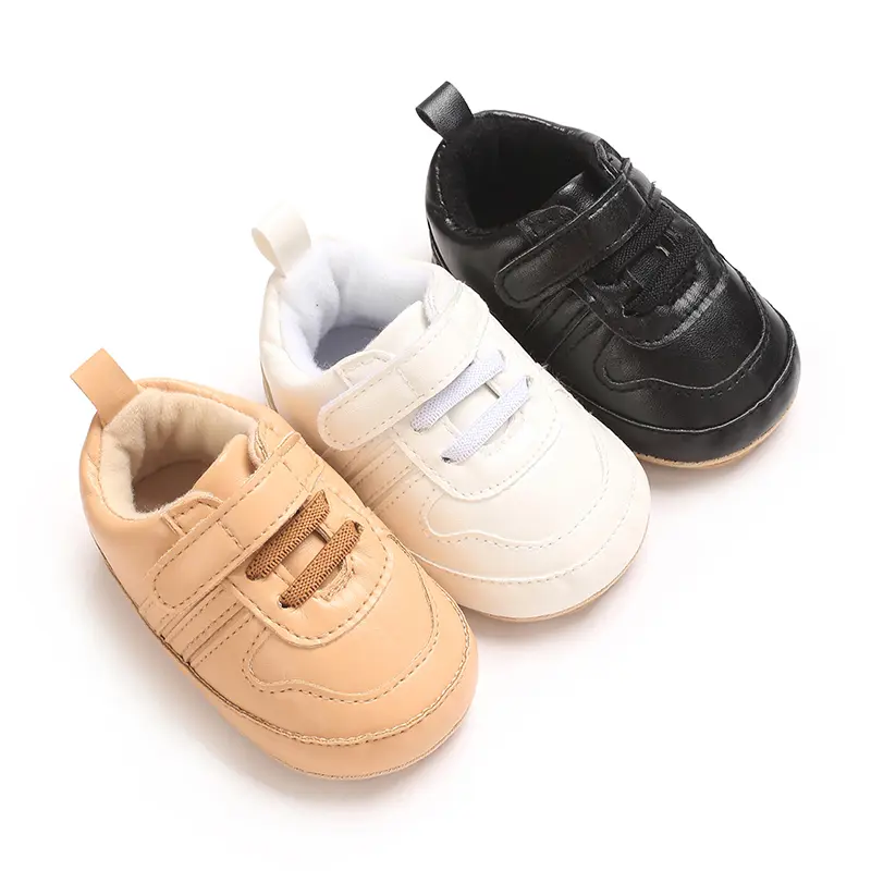 Baby Boys Girls First Walker Crib Newborn Shoes, Soft Rubber Sole Infant Sneakers Fashion  Non-Slip Toddler Dress Shoes