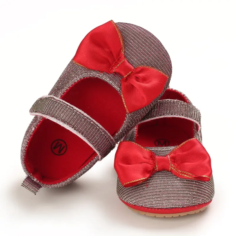 Baby Soft Soled Princess Shoes For Spring And Autumn 0-1 Year Old Baby Walking Shoes Velcro Anti Slip Single Shoes