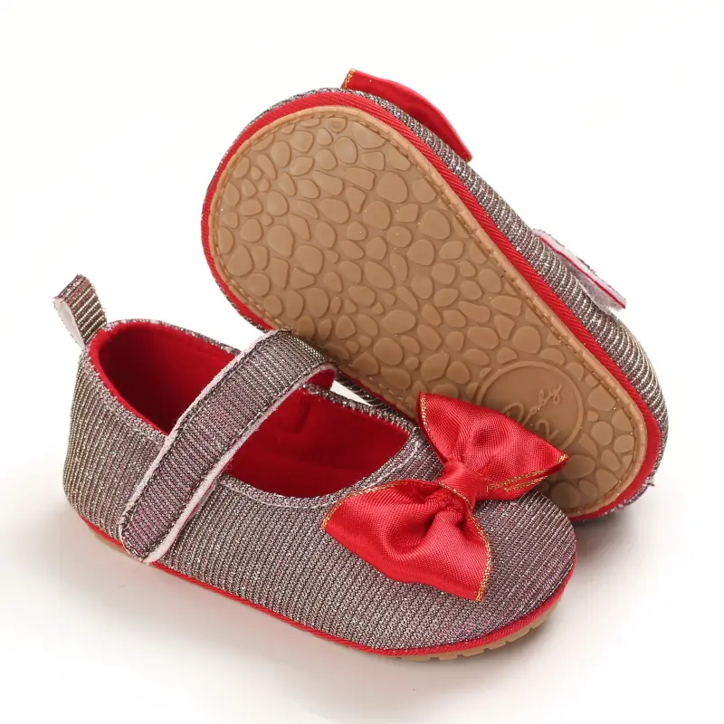Baby Soft Soled Princess Shoes For Spring And Autumn 0-1 Year Old Baby Walking Shoes Velcro Anti Slip Single Shoes