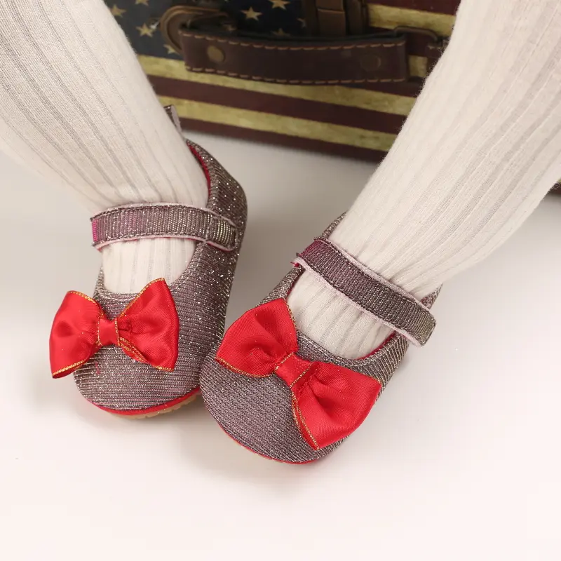 Baby Soft Soled Princess Shoes For Spring And Autumn 0-1 Year Old Baby Walking Shoes Velcro Anti Slip Single Shoes