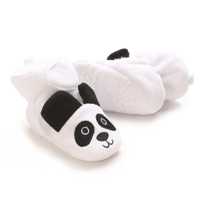 Autumn and Winter Fashionable New Cute Cartoon Children's Boots with Fleece Lining, Soft-Soled Warm Baby First Walking Shoes fo
