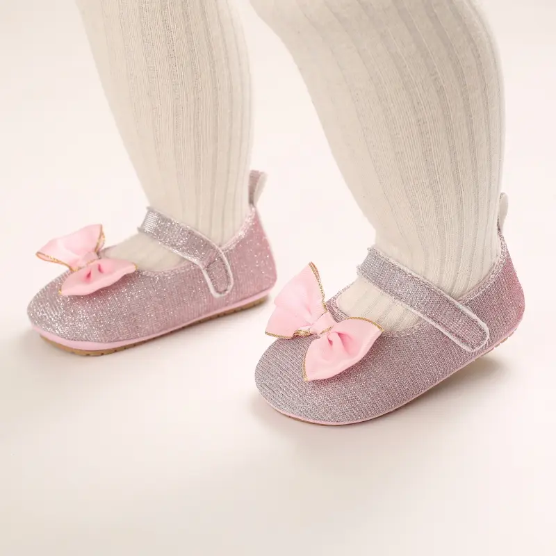 Baby Soft Soled Princess Shoes For Spring And Autumn 0-1 Year Old Baby Walking Shoes Velcro Anti Slip Single Shoes