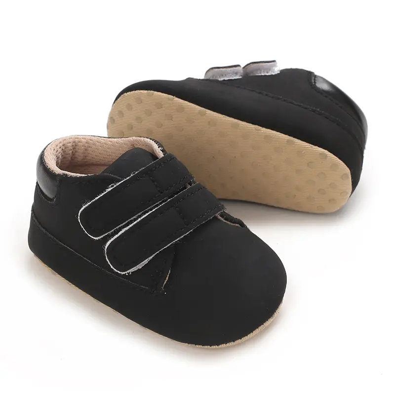 Baby Boys Girls Leather PRE-Walking Sneakers Toddler Anti-Slip Rubber Sole Infant Lightweight First Step Shoes
