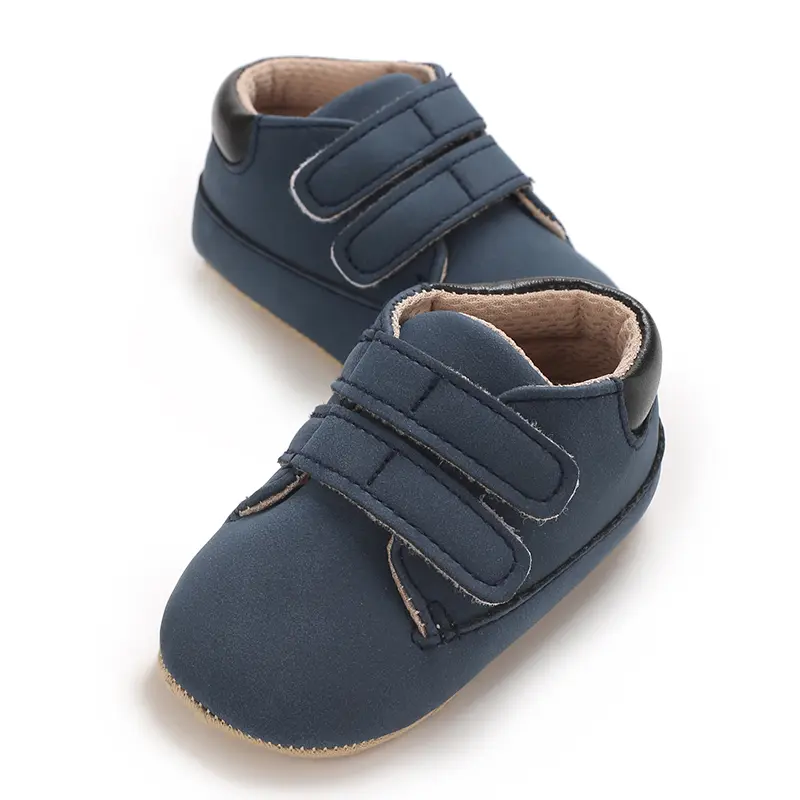 Baby Boys Girls Leather PRE-Walking Sneakers Toddler Anti-Slip Rubber Sole Infant Lightweight First Step Shoes