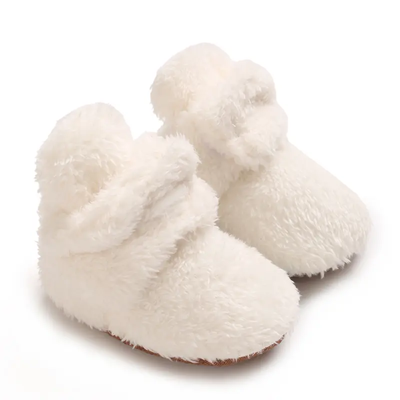 Fashion Winter 0-1 Year Baby Shoes, Soft Sole Fleece Snow Boots for Toddlers, Versatile Warm and Comfortable for Indoor and Outd