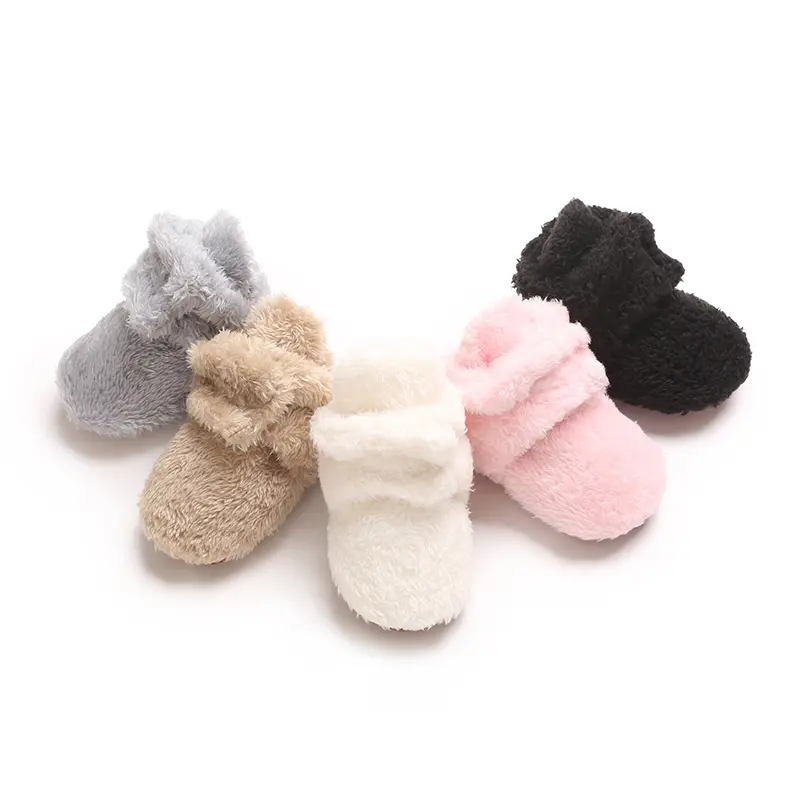 Fashion Winter 0-1 Year Baby Shoes, Soft Sole Fleece Snow Boots for Toddlers, Versatile Warm and Comfortable for Indoor and Outd