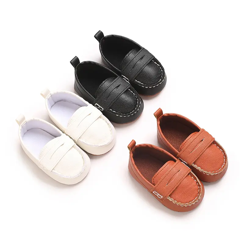First Walking Shoes for Baby Boys Delightful Solid Color Slip-On Loafers Ligh Casual Sneakers
