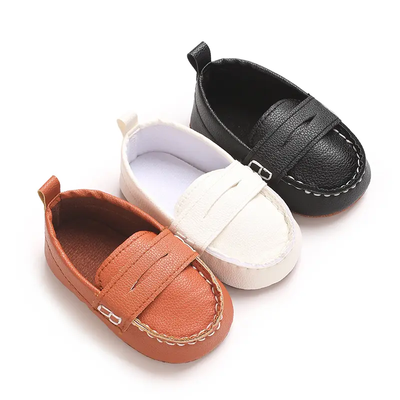 First Walking Shoes for Baby Boys Delightful Solid Color Slip-On Loafers Ligh Casual Sneakers