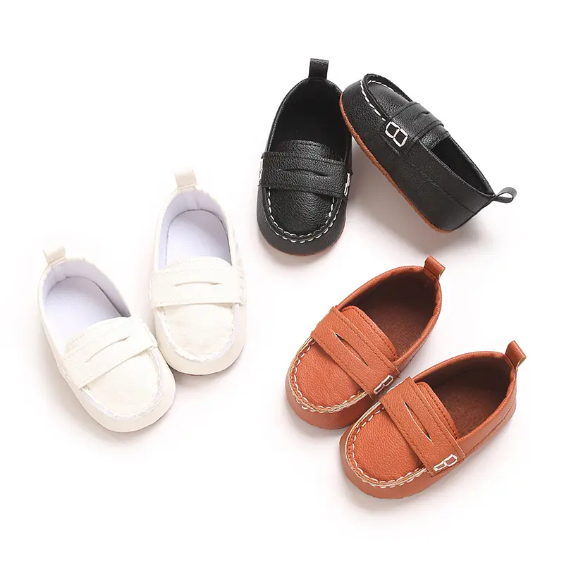 First Walking Shoes for Baby Boys Delightful Solid Color Slip-On Loafers Ligh Casual Sneakers