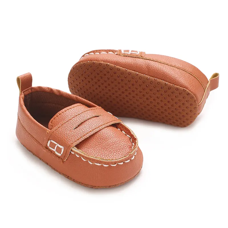 First Walking Shoes for Baby Boys Delightful Solid Color Slip-On Loafers Ligh Casual Sneakers