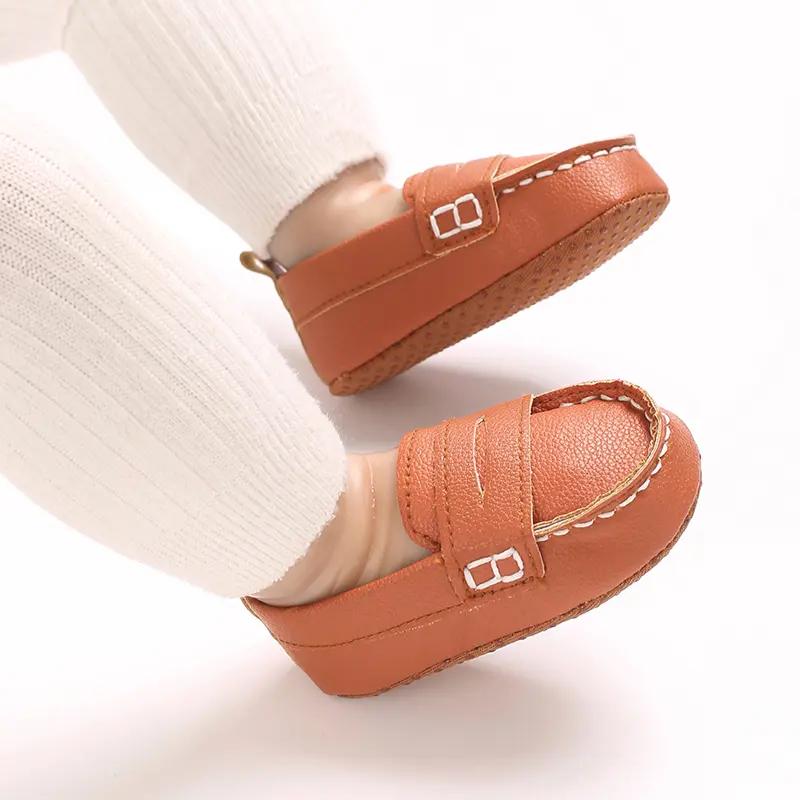 First Walking Shoes for Baby Boys Delightful Solid Color Slip-On Loafers Ligh Casual Sneakers