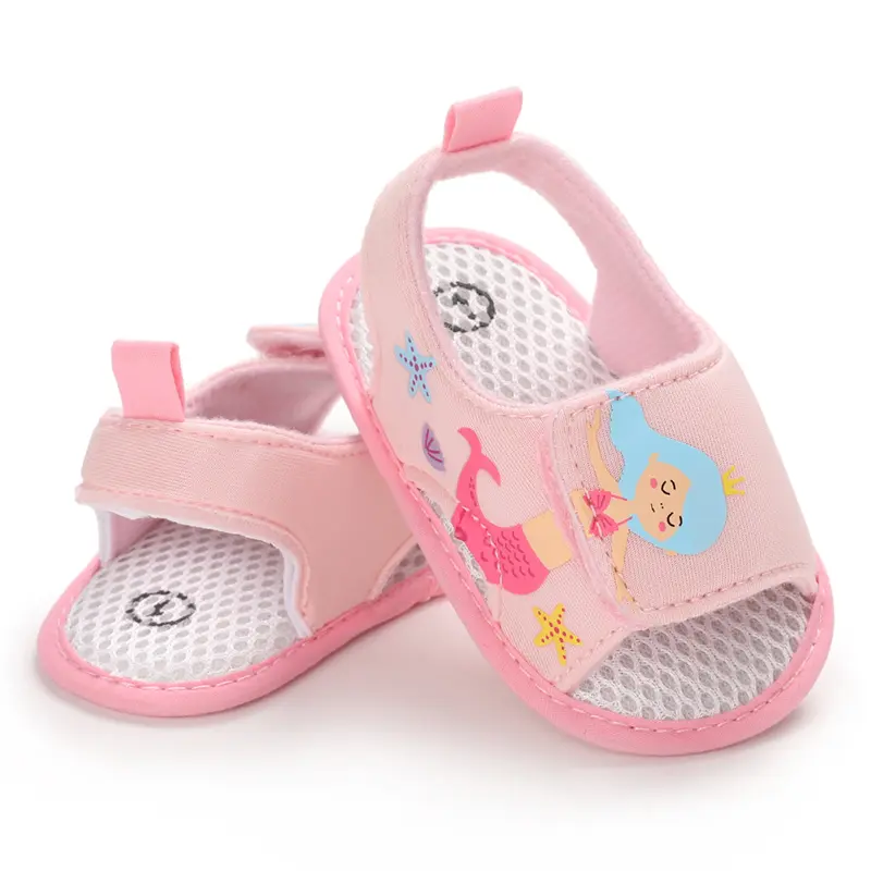 Summer 0-1 Year Old Baby Walking Shoes Soft Soled Breathable Baby Shoes Cartoon Sandals