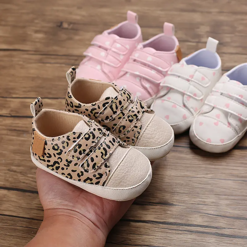 Baby Girls Boys Shoes Soft Anti-Slip Sole Newborn First Walkers High Top Canvas Denim Unisex Infant Sneaker