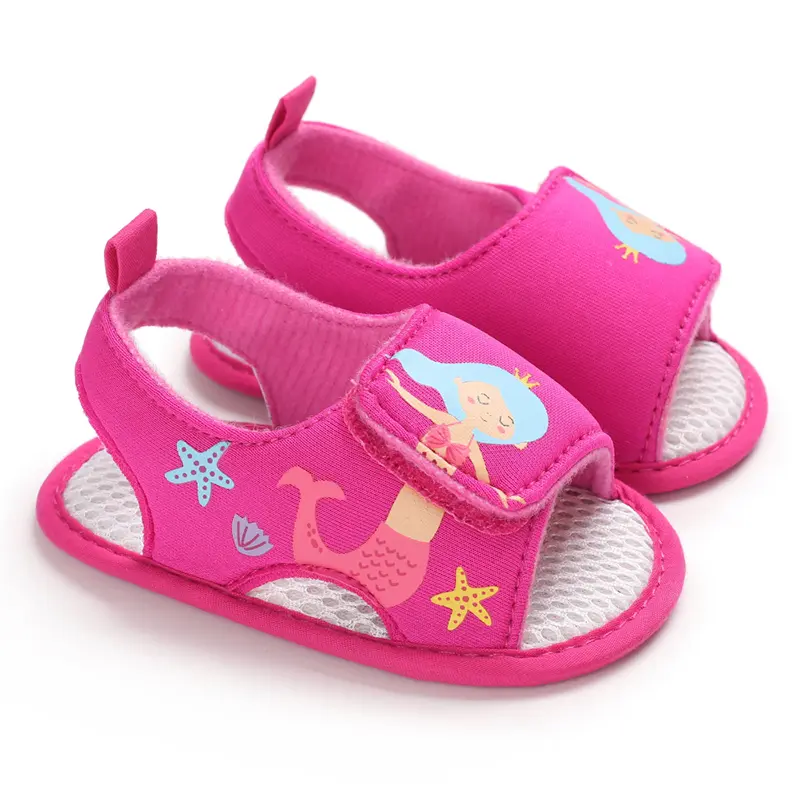 Summer 0-1 Year Old Baby Walking Shoes Soft Soled Breathable Baby Shoes Cartoon Sandals