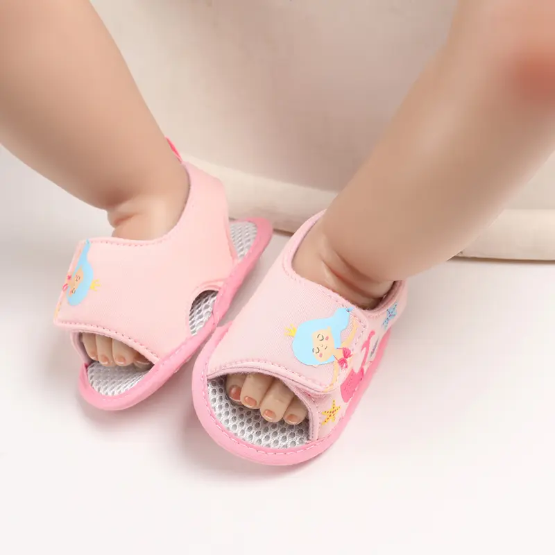 Summer 0-1 Year Old Baby Walking Shoes Soft Soled Breathable Baby Shoes Cartoon Sandals