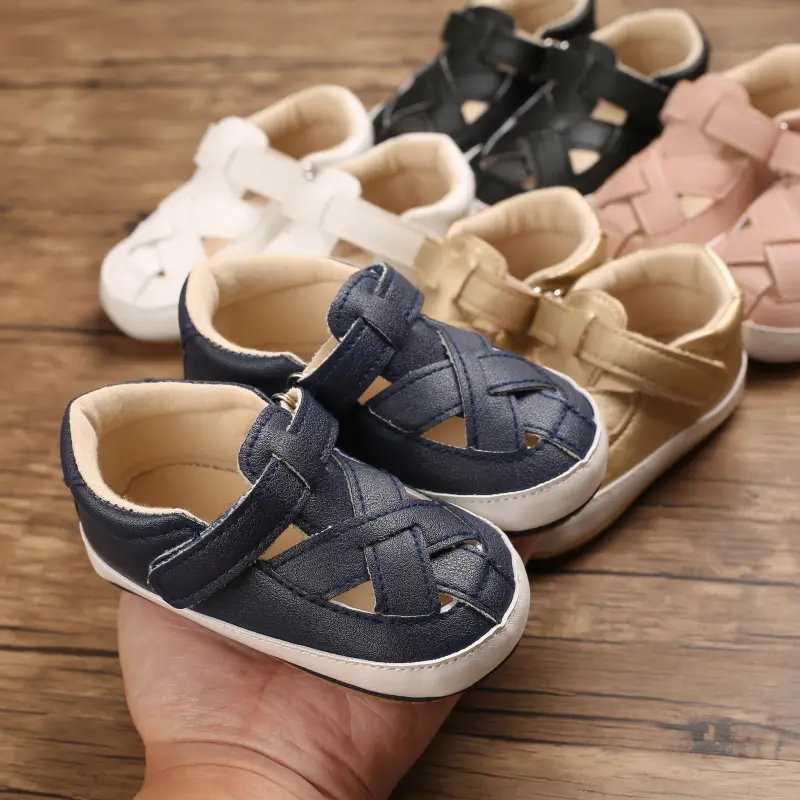 Boys Girls Baby Classic Casual Shoes Toddler Vintage Leather Non-slip Soft-soled Baby Walking Shoes 0-18 Months