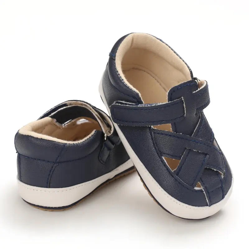Boys Girls Baby Classic Casual Shoes Toddler Vintage Leather Non-slip Soft-soled Baby Walking Shoes 0-18 Months