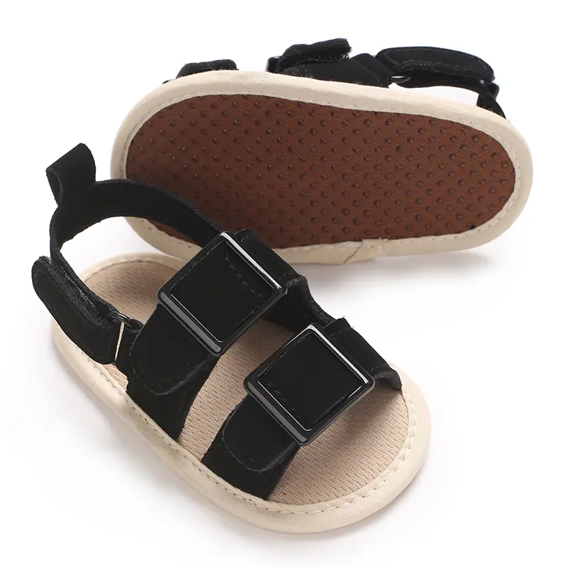 Girls' summer sandals, casual solid color princess flat bottom with bow, exposed toe low cut, solid color material, non slip bot