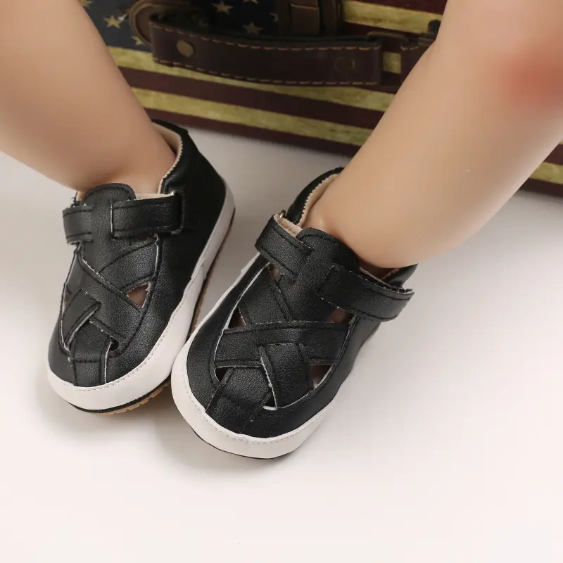 Boys Girls Baby Classic Casual Shoes Toddler Vintage Leather Non-slip Soft-soled Baby Walking Shoes 0-18 Months