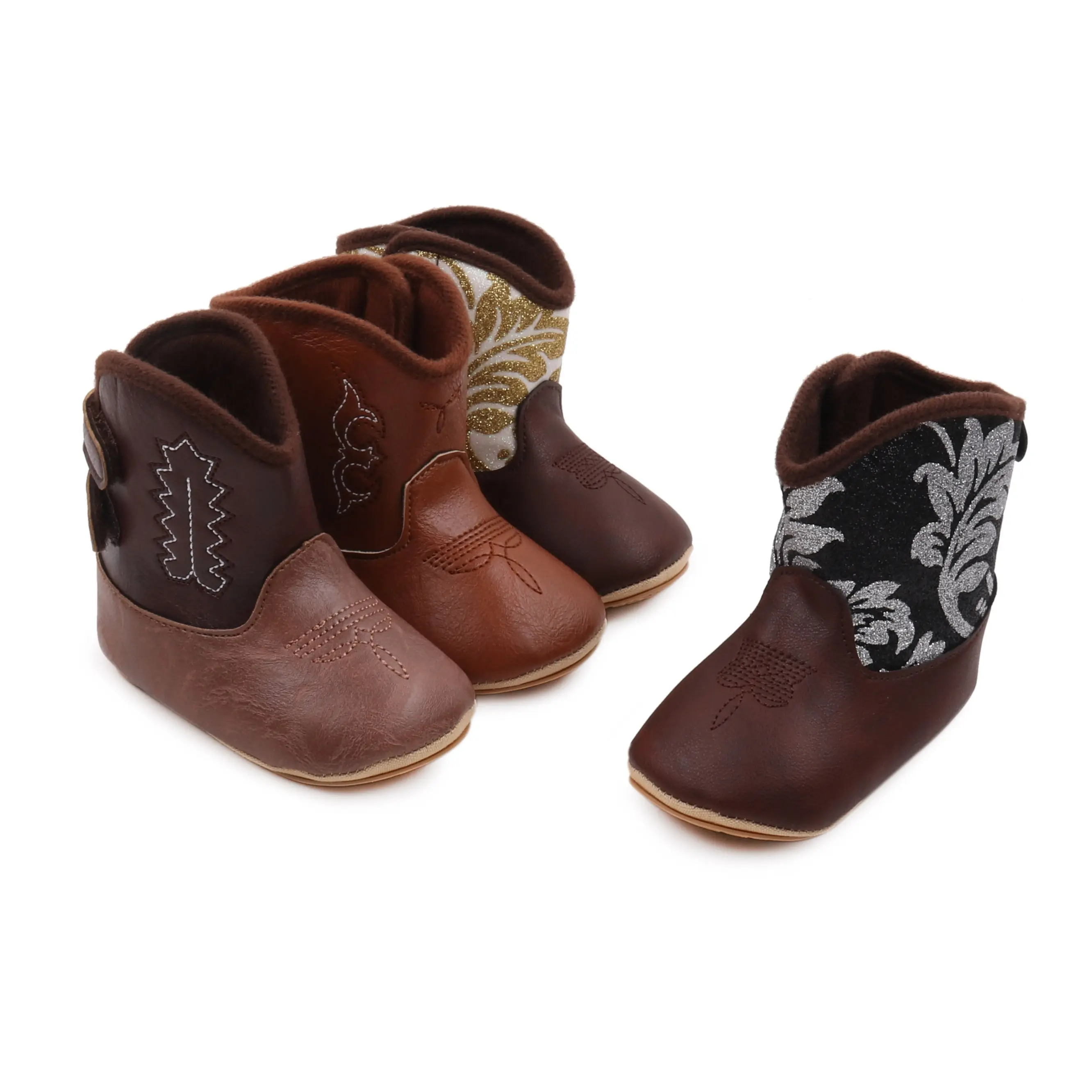 Suitable for all seasons, unisex toddler ankle boots with non slip rubber soles, comfortable wool like warm midsole style - roun