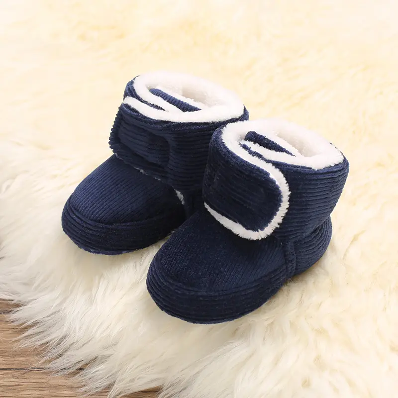 Autumn And Winter Cotton Shoes With Velvet Snow Boots 0-1 Year Old Baby Boys And Girls Warm Baby Shoes Soft Soled Shoes Sneakers