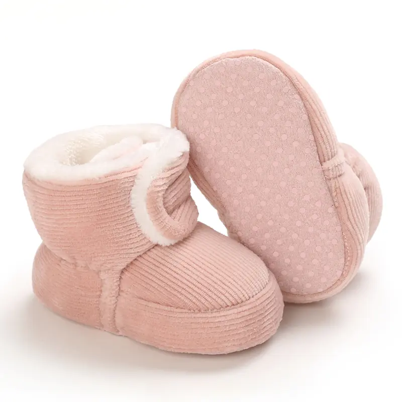 Autumn And Winter Cotton Shoes With Velvet Snow Boots 0-1 Year Old Baby Boys And Girls Warm Baby Shoes Soft Soled Shoes Sneakers