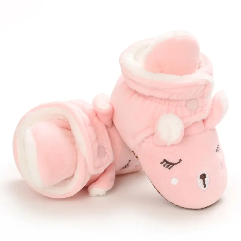 Warm Baby Shoes For Autumn And Winter 0-1 Year Old Soft Soled Cotton Shoes Men's And Women's Baby Plush Shoes Walking Shoes