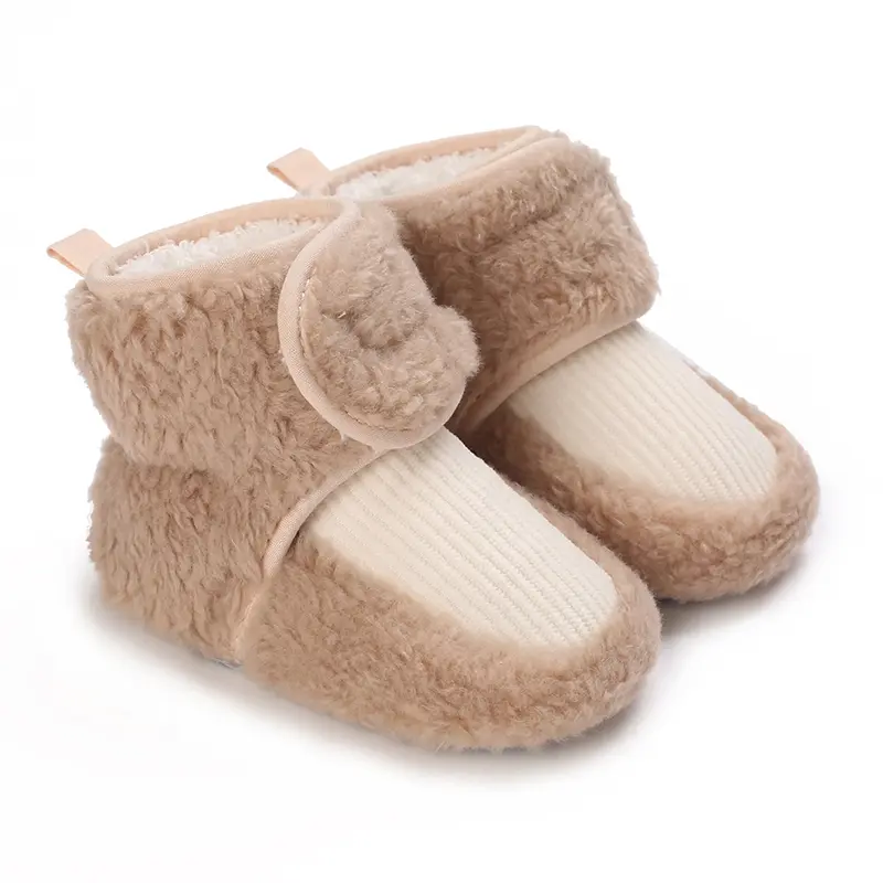 Baby Cotton Shoes 0-1 Years Old With Plush Winter Soft Soled Walking Shoes For Male And Female Babies Anti Slip And Not Falling