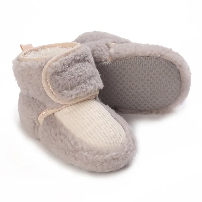 Baby Cotton Shoes 0-1 Years Old With Plush Winter Soft Soled Walking Shoes For Male And Female Babies Anti Slip And Not Falling