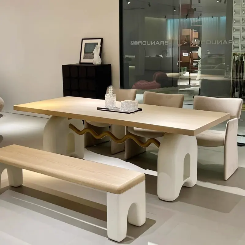 Wood Design Modern Dining Table Nordic Party Event Luxury Center Dining Tables Living Room Mesas De Jantar Home Furniture
