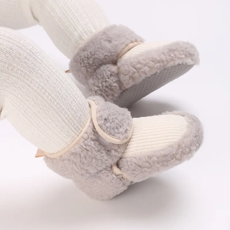 Baby Cotton Shoes 0-1 Years Old With Plush Winter Soft Soled Walking Shoes For Male And Female Babies Anti Slip And Not Falling