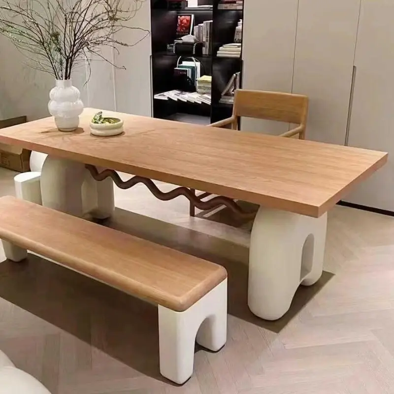 Wood Design Modern Dining Table Nordic Party Event Luxury Center Dining Tables Living Room Mesas De Jantar Home Furniture