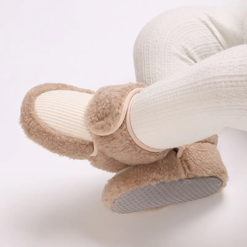 Baby Cotton Shoes 0-1 Years Old With Plush Winter Soft Soled Walking Shoes For Male And Female Babies Anti Slip And Not Falling