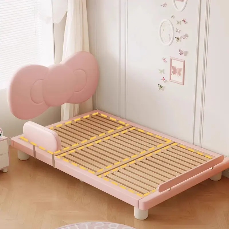 Princess Soft Girls Bed Kids Modern Design Space Saving Children Beds Single Loft Camas De Dormitorio Furniture For Bedroom