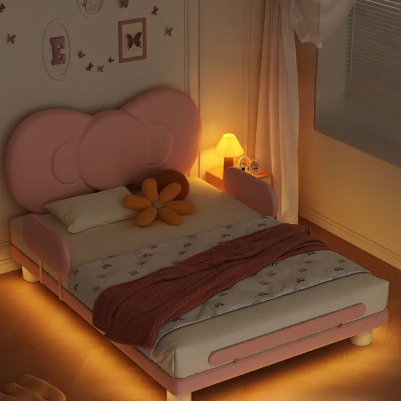Princess Soft Girls Bed Kids Modern Design Space Saving Children Beds Single Loft Camas De Dormitorio Furniture For Bedroom