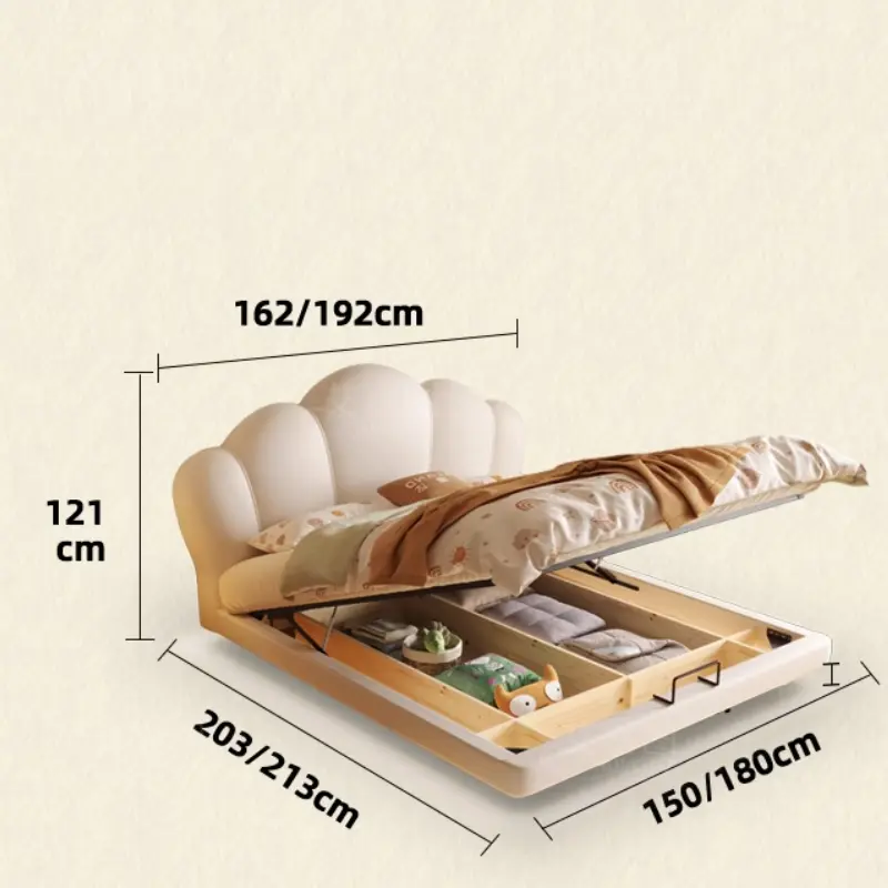 Design Princess Soft Double Bed Kids Modern Girls Storage Children Bed Single Queen Lit De Chambre A Coucher Home Furniture