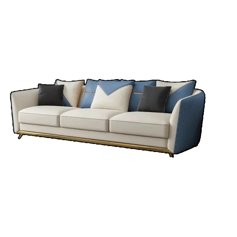 Genuine Leather Luxury Sofas Minimalist Italian Designer Modern 3 Piece Sofa Lounge Loveseat Divani Living Room Furniture
